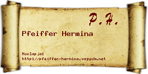 Pfeiffer Hermina névjegykártya